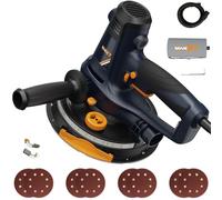MAXXT 810W Handheld Drywall Sander, Electric Sander for Walls,Rough and fine Sanding - Variable Speed, Upgraded Pad, Adjustable Suction, Self-Dust-Extraction, 8 Pcs Sanding Discs
