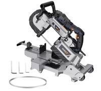 MAXXT Band Saw with Lightweight Aluminum Base 10 Amp 5 Inch Deep Cut Variable Speed Handheld Automatic Multipurpose Cut with Carrying Wheels Portable