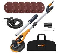 MAXXT Drywall Sander with Telescopic Suction arm, Removable Side Stop, Constant Power, 5 speeds with Memory, 6 Sanding Discs Included.