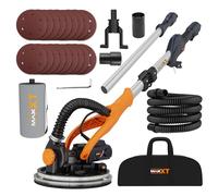 MAXXT Drywall Sander with Vacuum Dust Collection, Popcorn Ceiling Removal Tool, 6 Variable Speed Foldable Telescopic Electric WallSander, 600-1900RPM Power Sander Tool, LED Light, 18Pcs Sanding Discs