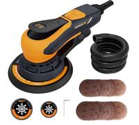 MAXXT Electric 5mm Random Orbital Sander, Palm Sander with Brushless Motor, 5&6Inch Sanding Pads, Central Vacuum, Sanders for Woodworking, Primary Wood and Panel Processing(Orange)