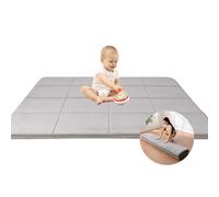MAXYOYO 1.2" Thick Baby Play Mat for Floor, 59"x 78" Foldable Playpen Mat, Tummy Time Foam Mats Ultra Soft Support, Padded Carpet with Non-Slip Backing for Infant,Kids and Toddler Crawling, Grey