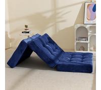 MAXYOYO Folding Mattress Single, Comfy Corduroy Foldable Mattress with 15cm Thicken Foam, Tri-Fold Floor Futon Sofa Bed for Guest, 90x195cm