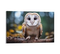 Maxzord Rustic Owl Canvas Wall Art Forest Tree Branch Cute Animal Bird Painting Print Poster Framed Artwork for Bedroom Living Room Office Wall Decor