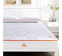 Maxzzz Gel Mattress Topper 135 x 190 x 7.5 cm Anti-Dust Mite and Breathable Memory Foam Mattress Topper with Removable and Washable Cover