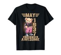 May 1937 89th Birthday 89 Year Teddy Bear Being Awesome T-Shirt