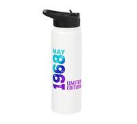 May 1968 Year 1968 Retro 1968 Limited Edition Vintage Stainless Steel Insulated Water Bottle