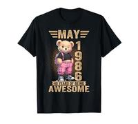 May 1986 40th Birthday 40 Year Teddy Bear Being Awesome T-Shirt