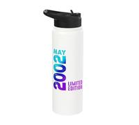 May 2002 Year 2002 Retro 2002 Limited Edition Vintage Stainless Steel Insulated Water Bottle