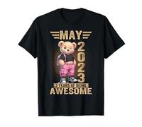 May 2023 3rd Birthday 3 Year Teddy Bear Being Awesome T-Shirt