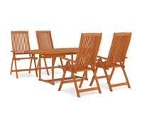 (May-52) vidaXL Solid Wood Eucalyptus Garden Dining Set with/without Footrest 5/7 Piece