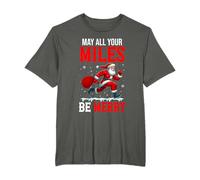 May All Your Miles Funny Joke Christmas Santa Running T-Shirt
