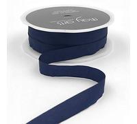 May Arts Beautiful Navy 12mm Faux Silk Solid Wrinkle Ribbon on a 3m Length (Cut from a roll and Presented on a Bertie's Bows Ribbon Card)