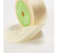 May Arts Beautiful Pale Cream 32mm Pure Silk Ribbon on a 2m Length (N.B. This is a Cut from a roll, Presented on a Bertie's Bows Ribbon Card)