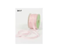 May Arts Beautiful Pale Pink 7mm Pure Silk Ribbon on a 3m Length (N.B. This is a Cut from a roll, Presented on a Bertie's Bows Ribbon Card)