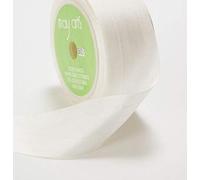 May Arts Beautiful White 32mm Pure Silk Ribbon on a 2m Length (N.B. This is a Cut from a roll, Presented on a Bertie's Bows Ribbon Card)