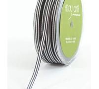 May Arts Black & White 5mm Grograin Stripe Ribbon on a 3m Length (N.B. This is a Cut from a roll)