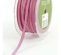 May Arts Burgundy Red & White 5mm Grograin Stripe Ribbon on a 3m Length (N.B. This is a Cut from a roll)