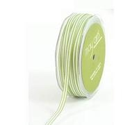 May Arts Celery Green & White 5mm Grograin Stripe Ribbon on a 3m Length (N.B. This is a Cut from a roll)