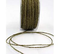 May Arts Dark Olive Green 2mm Paper Cord on a 5m Length (N.B This is Cut from a roll and Presented on a Bertie's Bows Ribbon Card)