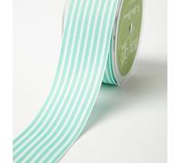 May Arts Duck Egg Green & White 38mm Grograin Striped Ribbon on a 3m Length (N.B. This is Cut from a roll)