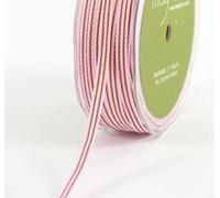 May Arts Pink & Brown 5mm Grograin Stripe Ribbon on a 3m Length (N.B. This is a Cut from a roll)