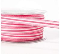 May Arts Ribbon Fuchsia Pink & White 10mm Solid Stripe on a 3m Length (N.B. This is a Cut from a roll)