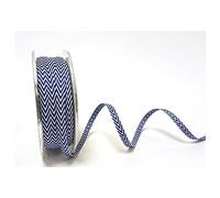 May Arts Ribbon Navy Striped Twill 7mm on a 3m Length (N.B. This is a Cut from a roll)