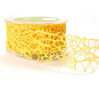 May Arts Yellow 50mm Webbed Weaved Ribbon - Sold by The metre (Cut from a roll and Presented on a Bertie's Bows Ribbon Card)