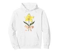 May Birth Month Yellow Lily Watercolor Floral Bloom Pullover Hoodie