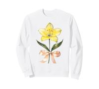 May Birth Month Yellow Lily Watercolor Floral Bloom Sweatshirt