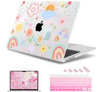 May Chen [2025 New Pattern] for MacBook Air 13.6 inch Case M2 M3 M4 Chip Model: A2681 A3113 A3240, 2022-2025 Release, Hard Shell Cover with Screen Protector & Keyboard Skin - Rainbows Flowers