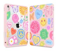 May Chen Case for iPad Air 13 Inch M4 2026, M3 2025, M2 2024, [Built-in Pencil Holder] Shockproof Cover with Clear Transparent Back Shell, Auto Sleep/Wake Cover, Smile Art