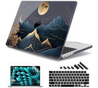 May Chen Case for M4 MacBook Pro 14 inch Case A3112 A3401 Max A3185, M3 A2918 A2992, M2 A2779 M1 A2442, 2024 2023 2022 2021 Release, Plastic Hard Shell Case with Keyboard Cover, Starry Mountain