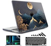 May Chen Case for M4 MacBook Pro 14 inch Case A3112 A3401 Max A3185, M3 A2918 A2992, M2 A2779 M1 A2442, 2024 2023 2022 2021 Release, Plastic Hard Shell Case with Keyboard Cover, Starry Mountain