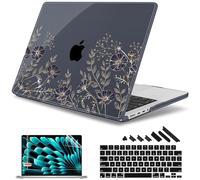 May Chen Case for M4 MacBook Pro 16 inch A3403 Max A3186, M3 A2991 M2 A2780 M1 A2485 Pro Max 2024 2023 2022 2021 Release, Plastic Hard Shell Case with Screen Pretector&Keyboard Cover, Floral Art