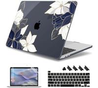 May Chen Case for MacBook Pro 13 inch M2 2023,2022,2021,2020 A2338 M1 A2251 A2289, Plastic Hard Shell Case for MacBook Pro 13" with Touch Bar Fits Touch ID, Elegant Flower