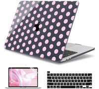 May Chen Case for MacBook Pro 13 inch M2 2023,2022,2021,2020 A2338 M1 A2251 A2289, Plastic Hard Shell Cover for MacBook Pro 13" with Touch Bar Fits Touch ID, Pink Dots