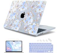 May Chen Compatible with M4 MacBook Air 15 Inch Case 2025 2024 2023 A3241 A3114 A2941 M3 M2 with Liquid Retina Display & Touch ID, Protective Plastic Hard Shell Cover - Blue Butterfly