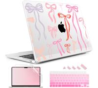 May Chen Compatible with MacBook Air 13.6 Inch Case 2024 2023 2022 Release Model A3113 M3 A2681 M2 Chip, Plastic Hard Shell Case for MacBook Air 13.6" with Liquid Retina Display, Bows Girly