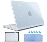 May Chen Compatible with MacBook Neo 13 inch Model A3404 2026 Release, Slim & Lightweigh Frosted Finish Protective Case with Keyboard Cover&Screen Protector, Glitter Blue