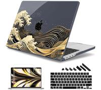 May Chen for 2026 MacBook Pro 14-inch M5 M4 M3 M2 M1 Pro/Max Chip, Release 2026 2025-2021, Model A3427 A3426 A3434 A3112 A3401 A3185, Plastic Hard Shell with Keyboard Cover, Black Sea Wave