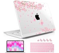 May Chen for A18 Pro MacBook Neo 13-inch Liquid Retina Display, 2026 Release Model A3404, Plastic Hard Sehll with Screen Protector & Keyboard Cover & Dust Plug, Cherry Blossom