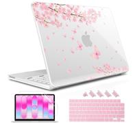 May Chen For A18 Pro MacBook Neo 13 Inch Liquid Retina Display, Model 2026 Model A3404, Plastic Hard Sehll with Screen Protector & Keyboard Cover & Dust Plug, Cherry Blossom