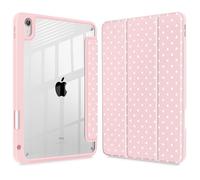 May Chen for iPad (A16) 11th Generation Case 11 Inch 2025, iPad 10th Gen Case 2022 10.9 inch, Built-in Pencil Holder with Shockproof Cover Clear Back Shell Auto Wake/Sleep, Pnk Polka dots