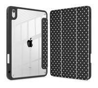 May Chen for iPad (A16) 11th Generation Case 11 Inch 2025, iPad 10th Gen Case 2022 10.9 inch, Built-in Pencil Holder with Shockproof Cover Clear Back Shell Auto Wake/Sleep, Black Pnk Polka dots