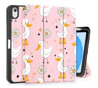 May Chen for iPad (A16) 11th Generation Case 11 Inch 2025, iPad 10th Gen Case 2022 10.9 inch, Trifold Stand with Auto Wake/Sleep Soft TPU Protective Stand Back Cover, Daisy Ducks