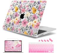 May Chen for M4 MacBook Air 13.6 Inch Case 2025 2024 2023 2022 Release Models: A3240 A3113 M3 A2681 M2, Plastic Hard Shell Case for MacBook Air 13.6" with Retina Display, Elegant Flowers