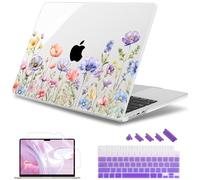 May Chen for M4 MacBook Air 13.6 Inch Case 2025 2024 2023 2022 Release Models: A3240 A3113 M3 A2681 M2, Plastic Hard Shell Case for MacBook Air 13.6" with Retina Display Fits Touch ID, Wild Flowers