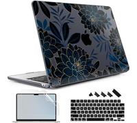 May Chen for M5 MacBook Air 13.6 Inch Case 2026 2025 2024-2022 Release M5 A3449 M4 A3240 M3 A3113 M2 A2681, Plastic Hard Shell Case for MacBook Air 13.6" with Retina Display, Luxury Dahlia